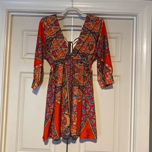 NWOT Women’s Tracies printed boho babydoll dress